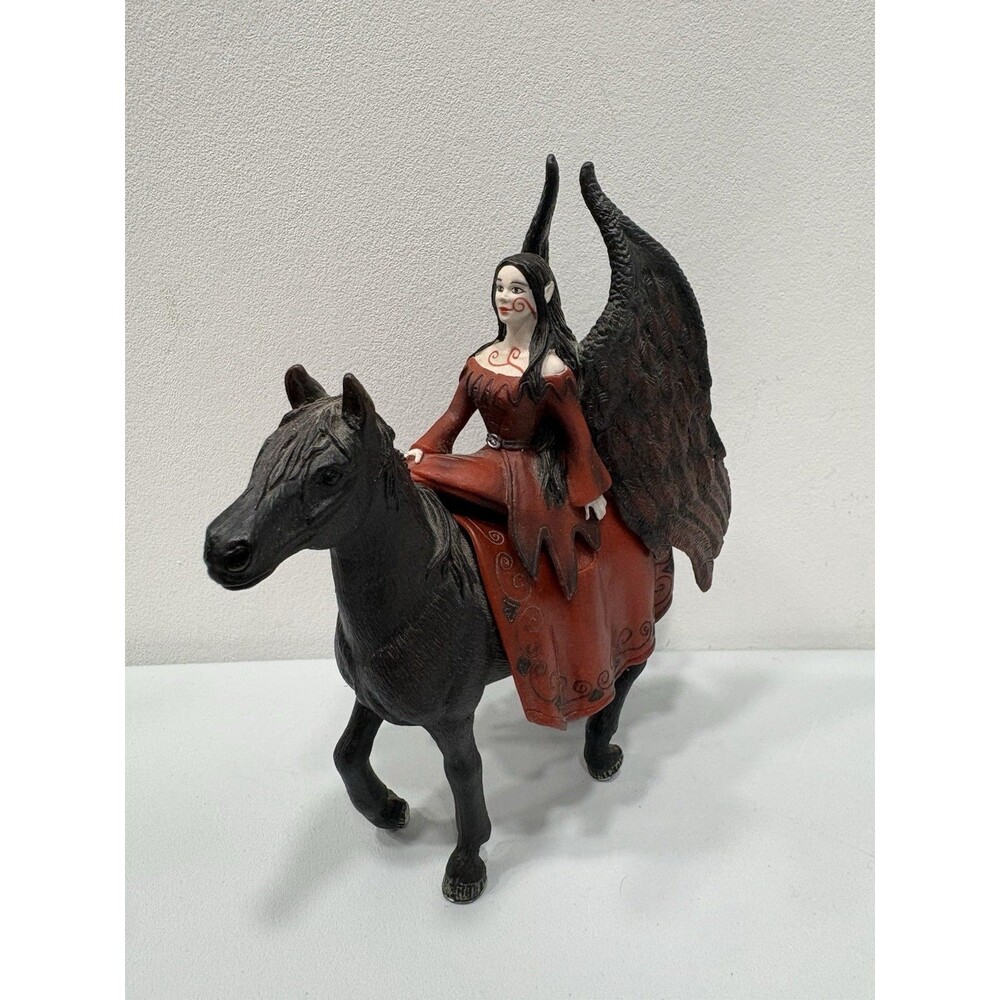 Schleich Bayala Shadow Elf Nuray Figure #70404 Retired Woman On Horse Fairy